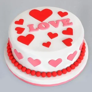 Loving Hearts Delight Fondant Cake